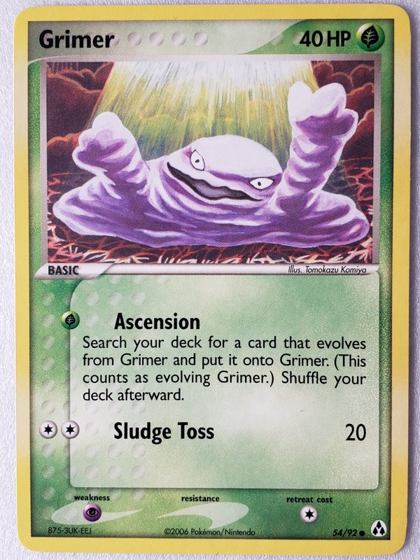 Grimer 54/92 VLP – EX Legend Maker Pokemon Card – Tomokazu Komiya Art