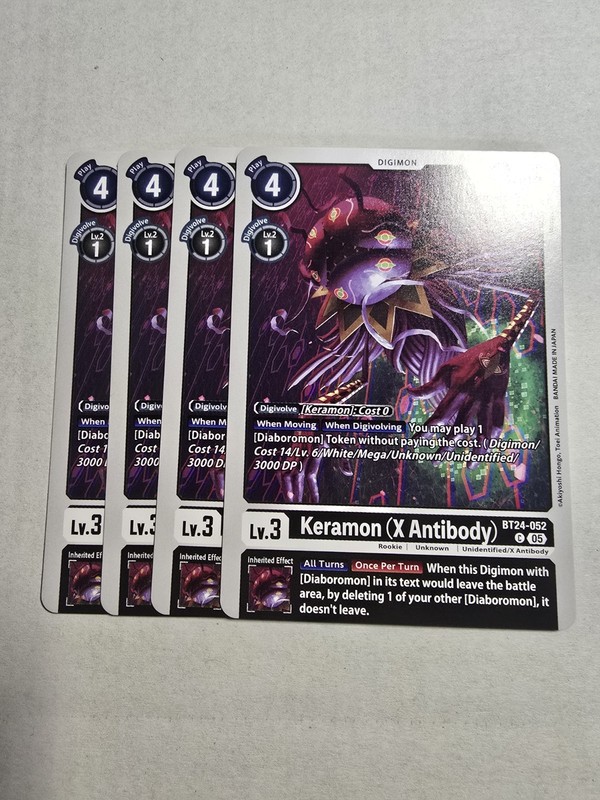 Keramon (X Antibody) BT24-052 Playset Time Stranger Digimon Card Game x4