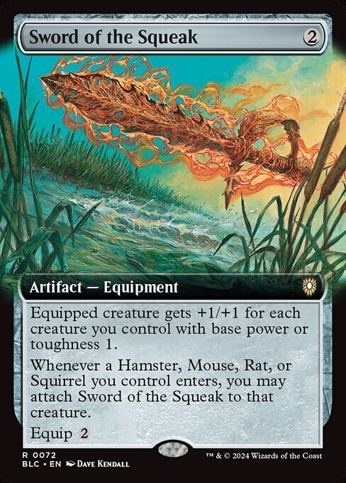 Sword of the Squeak Extended Art #40 | BLC Bloomburrow Commander | MTG
