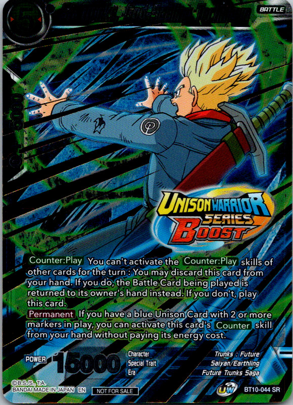 Dragonball Super CCG SS Trunks God Sealing Technique BT10 SR Foil Unison Warrior