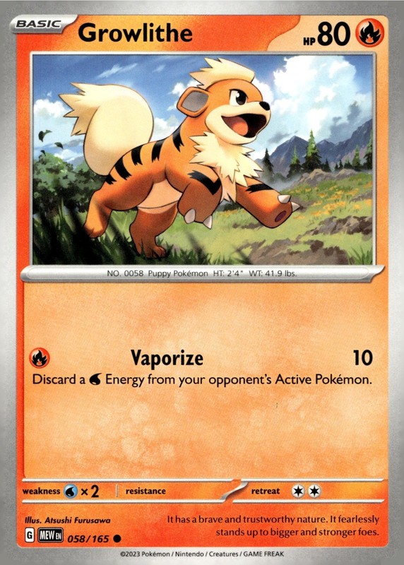 Growlithe 058/165 SV: Scarlet & Violet 151 MEW Atsushi Furusawa