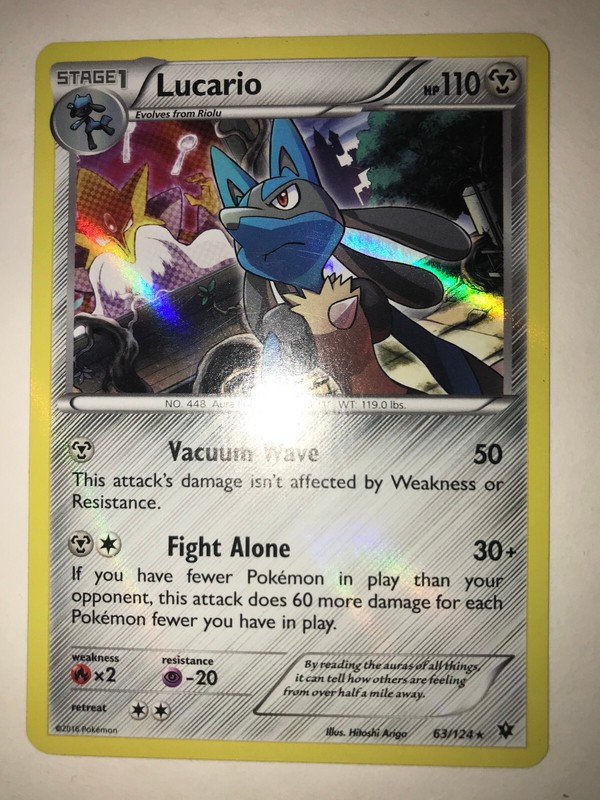 Lucario 63/124 XY Fates Collide 2016 Cosmos Holo Rare Pokemon TCG Card – NM