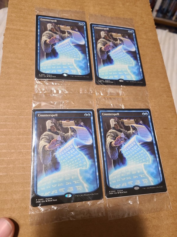 MTG Magic 4x MagicFest Counterspell Textless Full Art Promo Brand New Sealed NM