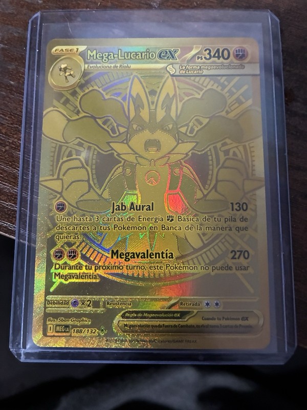 Pokemon TCG Mega Lucario EX 188/132 ME01 Mega Evolution Full Art Holo Spanish