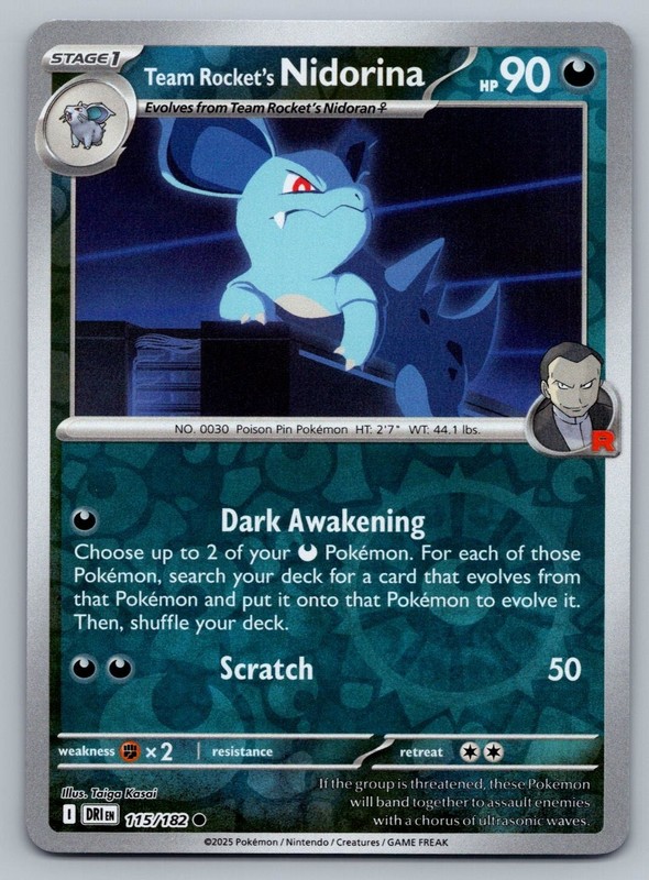 2025 Destined Rivals Nidorina 115/182 Reverse Holo NM