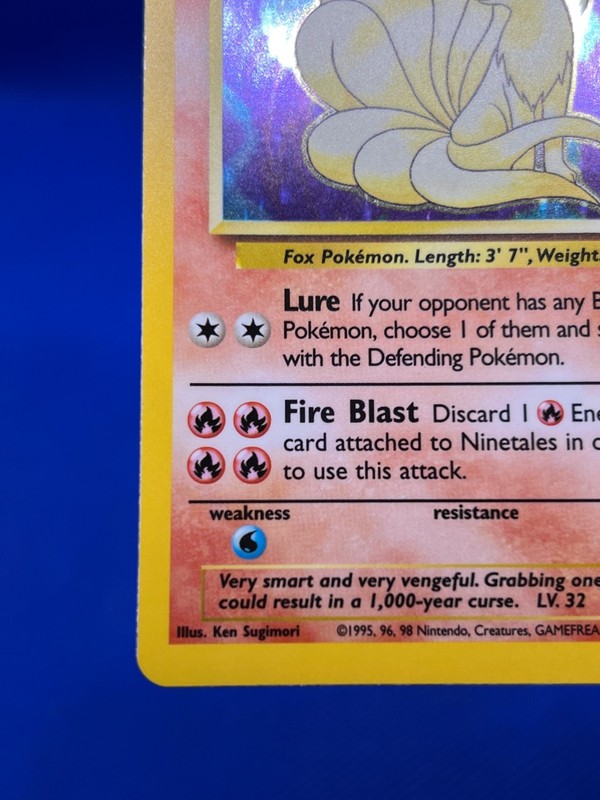 VTG 1999 Pokemon Base Set Unlimited Ninetales 12/102 Holo Rare NM/LP -1 gallery