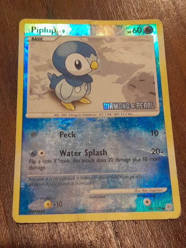 Pokémon TCG Piplup 93/130 Diamond & Pearl Stamped Card Reverse Holo MP