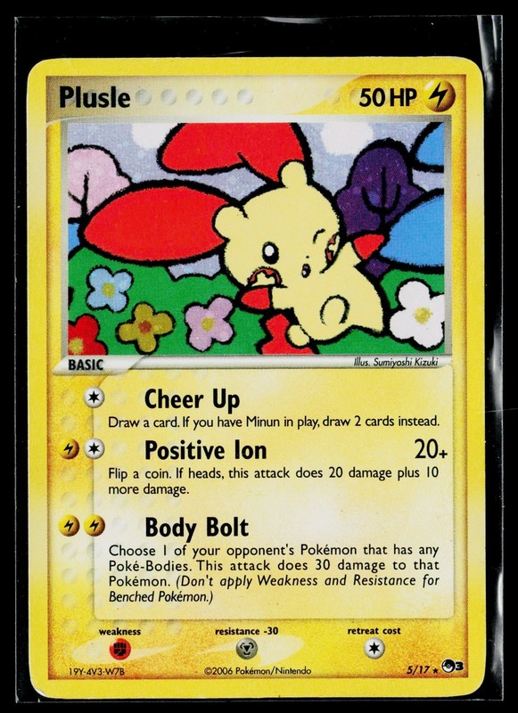 Plusle 5/17 Rare POP Series 3 Pokemon HOLO Moderately Played
