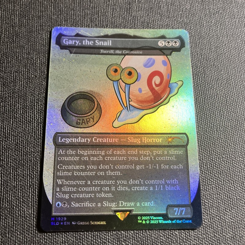 MTG Gary, the Snail Foil 1929 SLD Secret Lair Spongebob Squarepants