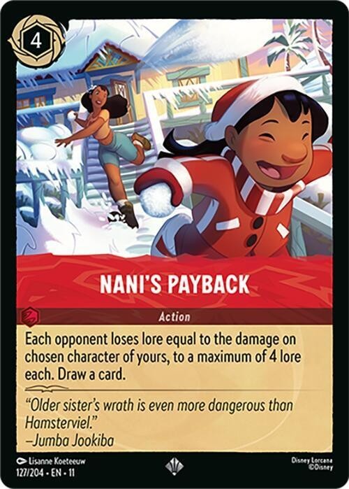 Disney Lorcana TCG Winterspell Nani’s Payback Super Rare 127/204