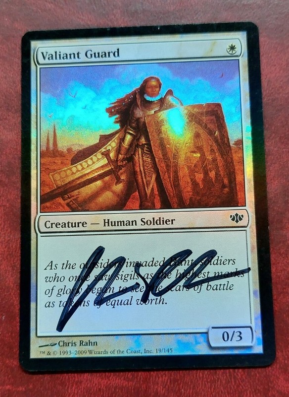 UNPLAYED SIGNED FOIL Valiant Guard Conflux NM MAGIC CHRIS RAHN EDH CUBE